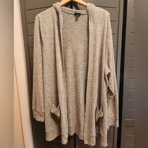 Torrid heather gray hooded cardigan with pockets, women's 3X